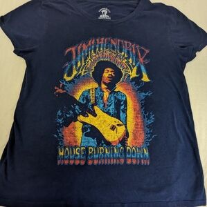 Jimi Hendrix House Burning Down BOLD Graphics Tee Shirt Small